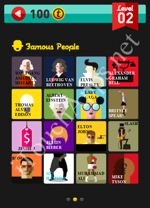 Icon Pop Quiz Game Famous People Quiz Level 2 Part 2 Answers Solutions