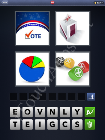 4 Pics 1 Word Vote Pie Chart