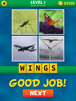 4 Pics 1 Word Puzzle - What's That Word Level 1 Word 25 Solution