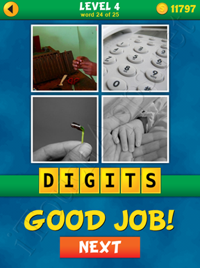 4 Pics 1 Word Puzzle - What's That Word Level 4 Word 24 Solution