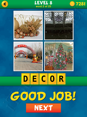 4 Pics 1 Word Puzzle - What's That Word Level 8 Word 2 Solution