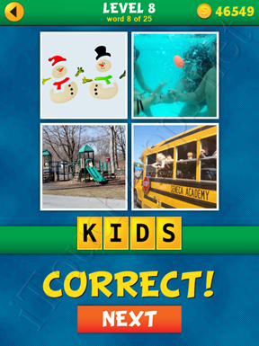 4 Pics 1 Word Puzzle - What's That Word Level 8 Word 8 Solution