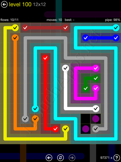 Flow Game 12x12 Mania Pack Level 100 Solution