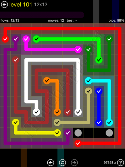 Flow Game 12x12 Mania Pack Level 101 Solution