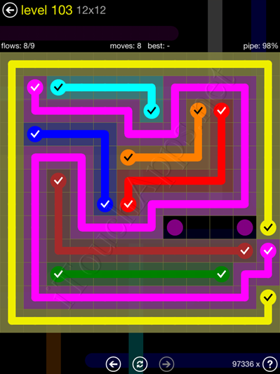 Flow Game 12x12 Mania Pack Level 103 Solution