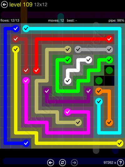 Flow Game 12x12 Mania Pack Level 109 Solution