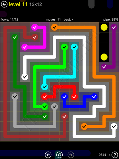 Flow Game 12x12 Mania Pack Level 11 Solution