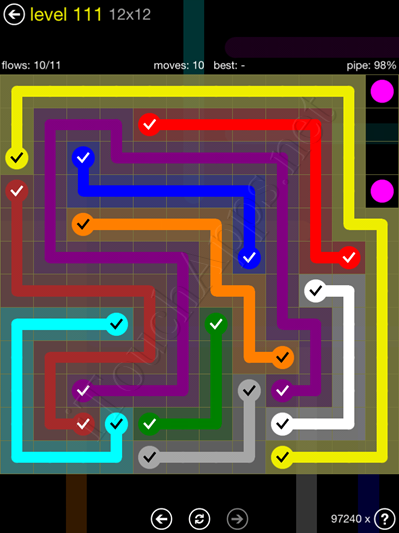 Flow Game 12x12 Mania Pack Level 111 Solution
