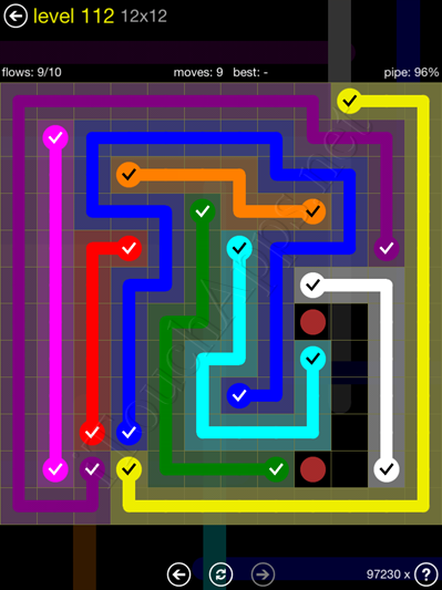 Flow Game 12x12 Mania Pack Level 112 Solution