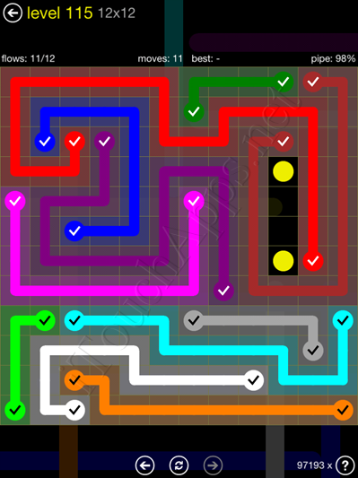 Flow Game 12x12 Mania Pack Level 115 Solution