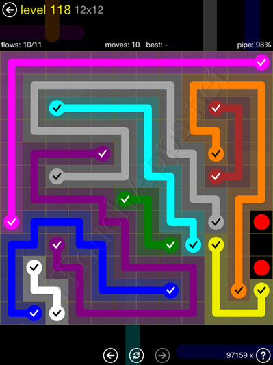 Flow Game 12x12 Mania Pack Level 118 Solution