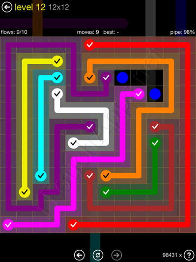 Flow Game 12x12 Mania Pack Level 12 Solution