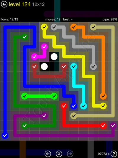 Flow Game 12x12 Mania Pack Level 124 Solution