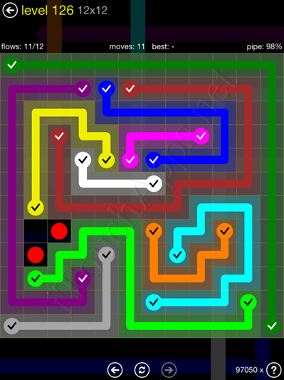 Flow Game 12x12 Mania Pack Level 126 Solution
