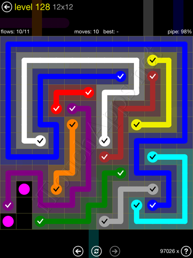 Flow Game 12x12 Mania Pack Level 128 Solution