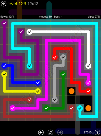 Flow Game 12x12 Mania Pack Level 129 Solution