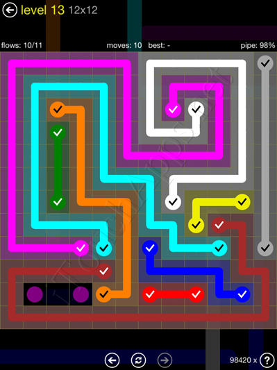 Flow Game 12x12 Mania Pack Level 13 Solution