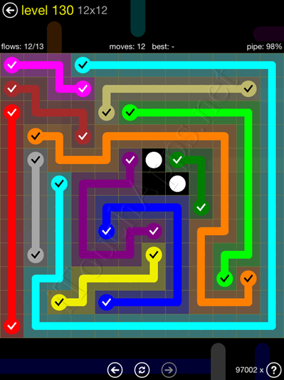 Flow Game 12x12 Mania Pack Level 130 Solution