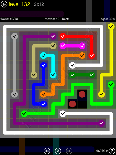 Flow Game 12x12 Mania Pack Level 132 Solution