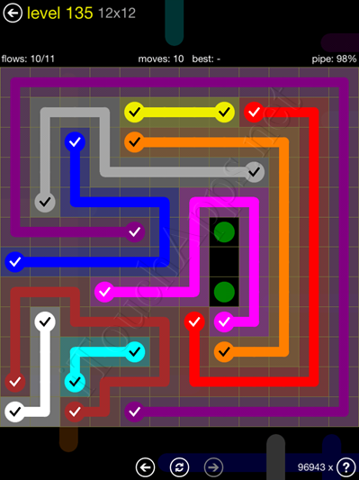 Flow Game 12x12 Mania Pack Level 135 Solution