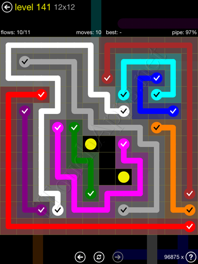 Flow Game 12x12 Mania Pack Level 141 Solution