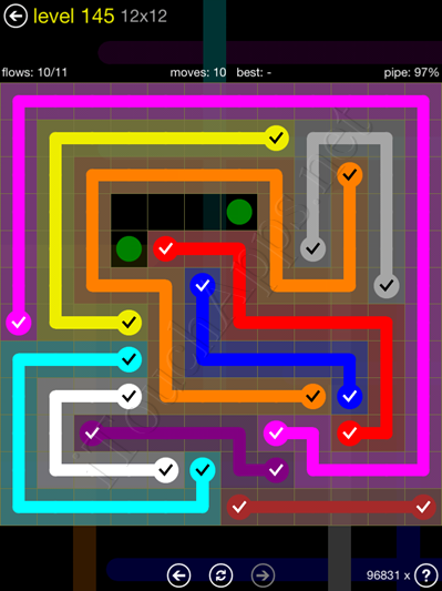 Flow Game 12x12 Mania Pack Level 145 Solution