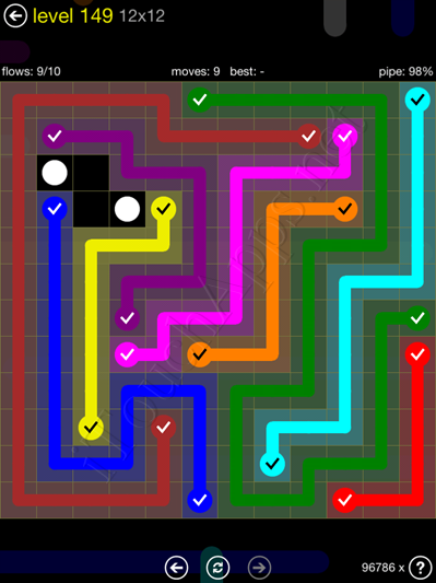 Flow Game 12x12 Mania Pack Level 149 Solution