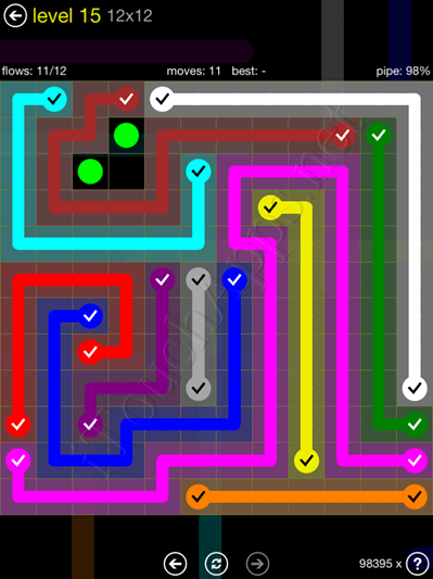 Flow Game 12x12 Mania Pack Level 15 Solution