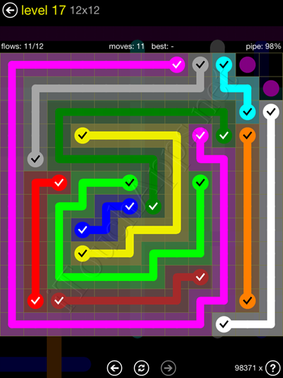 Flow Game 12x12 Mania Pack Level 17 Solution