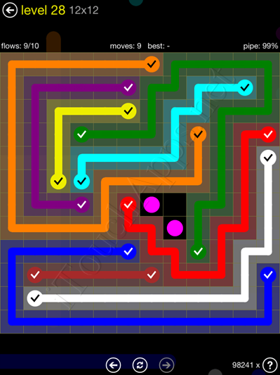 Flow Game 12x12 Mania Pack Level 28 Solution