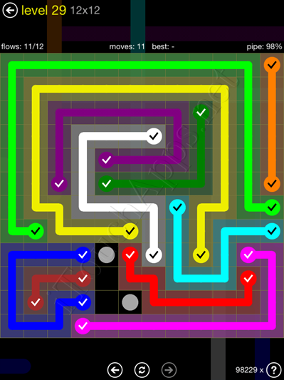 Flow Game 12x12 Mania Pack Level 29 Solution