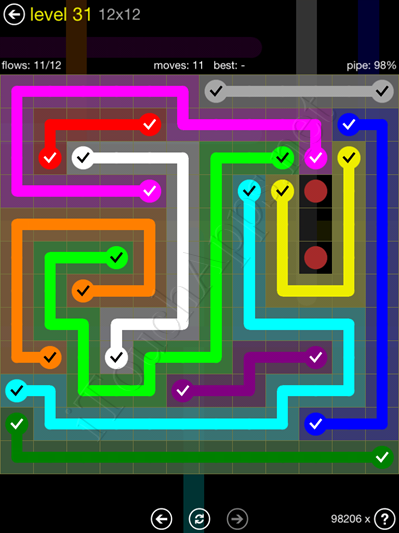 Flow Game 12x12 Mania Pack Level 31 Solution