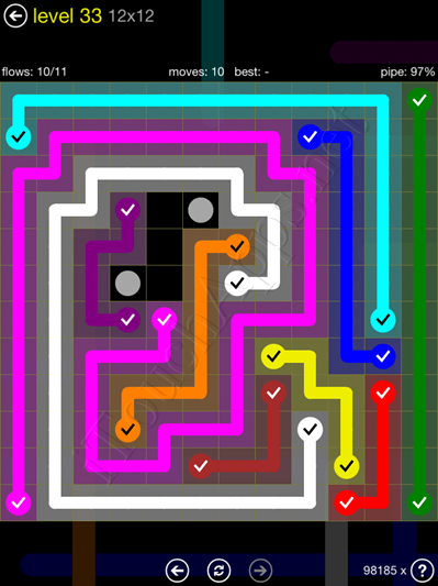 Flow Game 12x12 Mania Pack Level 33 Solution