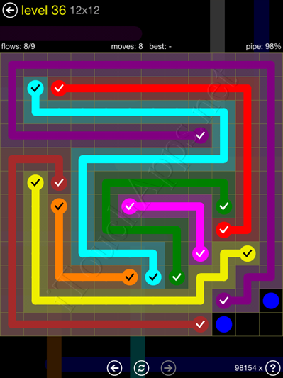 Flow Game 12x12 Mania Pack Level 36 Solution