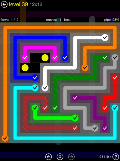 Flow Game 12x12 Mania Pack Level 39 Solution
