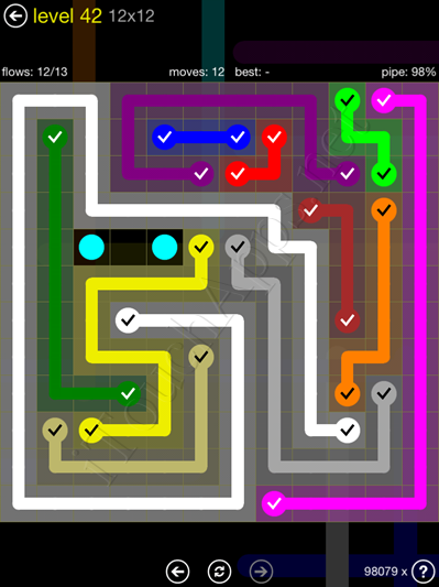 Flow Game 12x12 Mania Pack Level 42 Solution