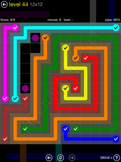 Flow Game 12x12 Mania Pack Level 44 Solution