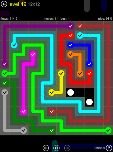 Flow Game 12x12 Mania Pack Level 49 Solution