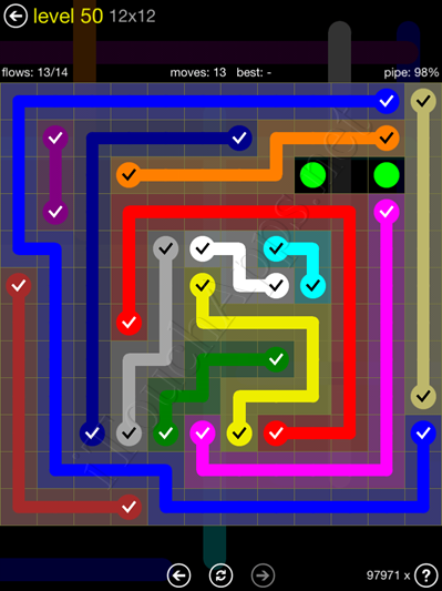 Flow Game 12x12 Mania Pack Level 50 Solution