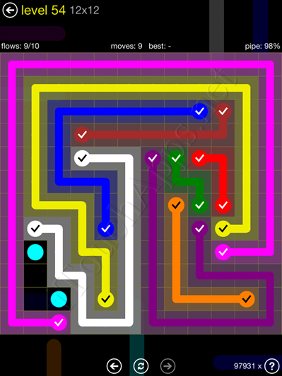 Flow Game 12x12 Mania Pack Level 54 Solution
