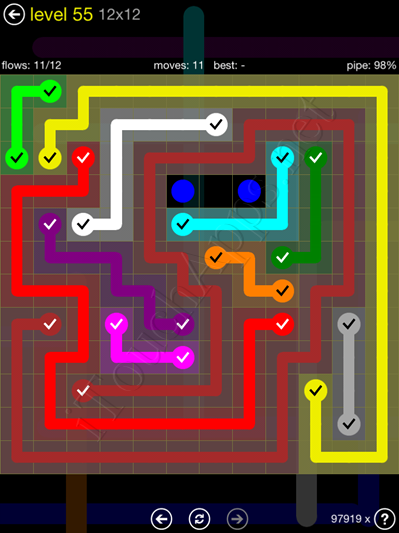 Flow Game 12x12 Mania Pack Level 55 Solution