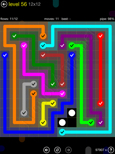 Flow Game 12x12 Mania Pack Level 56 Solution