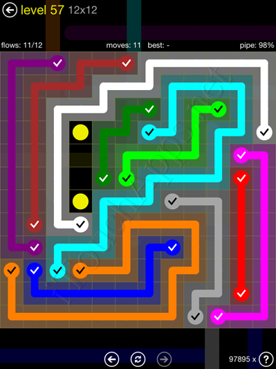 Flow Game 12x12 Mania Pack Level 57 Solution