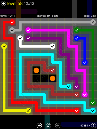 Flow Game 12x12 Mania Pack Level 58 Solution