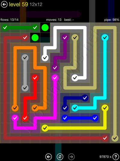 Flow Game 12x12 Mania Pack Level 59 Solution