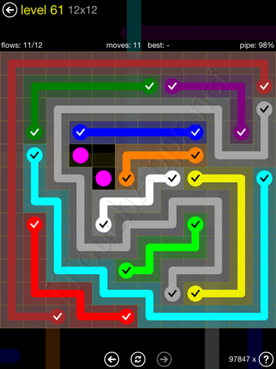 Flow Game 12x12 Mania Pack Level 61 Solution