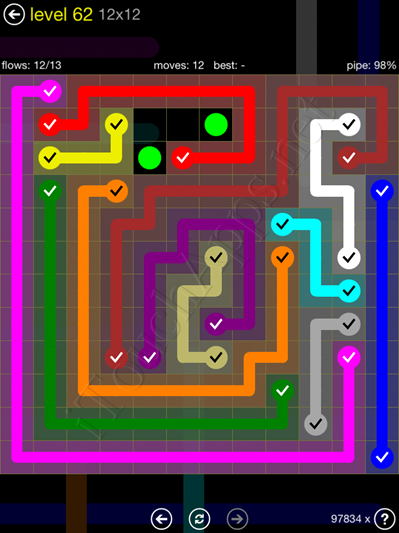 Flow Game 12x12 Mania Pack Level 62 Solution