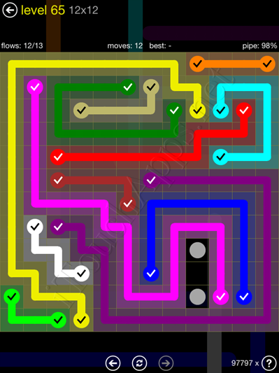 Flow Game 12x12 Mania Pack Level 65 Solution