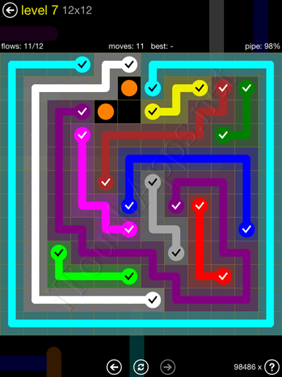 Flow Game 12x12 Mania Pack Level 7 Solution