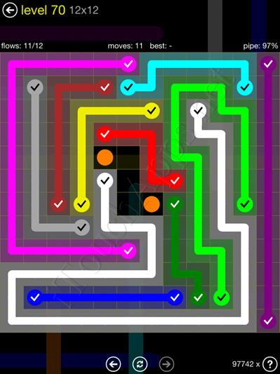 Flow Game 12x12 Mania Pack Level 70 Solution